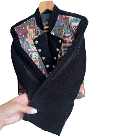 Vintage Circle T Western Tapestry Velvet Jacket Dallas Texas USA Made, XL - Picture 4 of 13